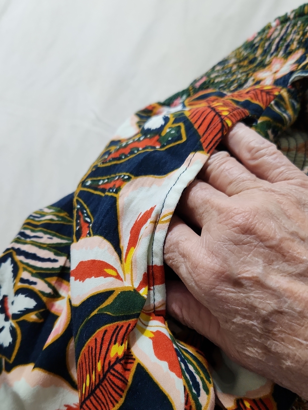 Patrons of Peace Wide Leg Floral Pants — Navy, White, Green, Pink - Picture 10 of 10